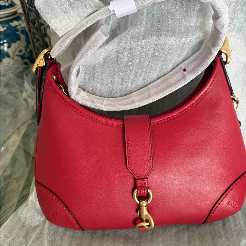 Coach Hampton Hobo - Ruby Red - Style CW642 EUC